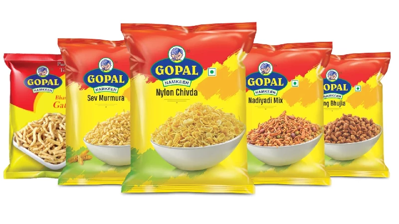 Gopal Namkeen Combo of Bhavnagri Gathiya, Sev Murmura, Nylon Chivda, Nadiyadi Mix and Sing Bhujiya, 2500 g-1.webp